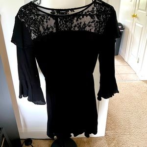 Black, 3/4 sleeve dress from Express. XS Petite.